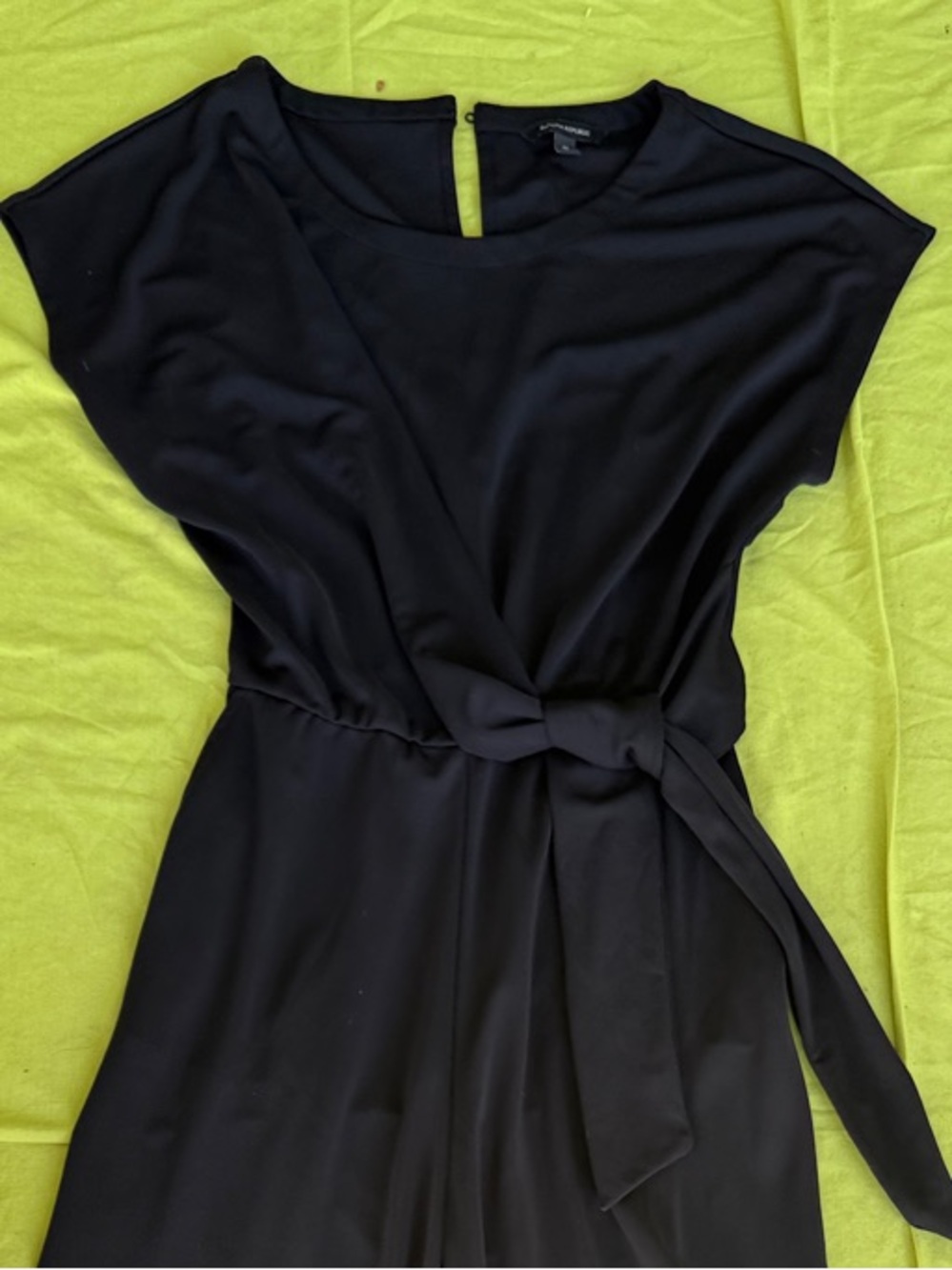 Banana Republic Black Cap-Sleeve Tie-Waist Jumpsuit